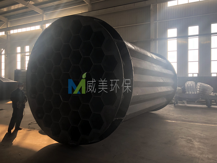 制作好的圓形濕式電除塵器陽極系統(tǒng)