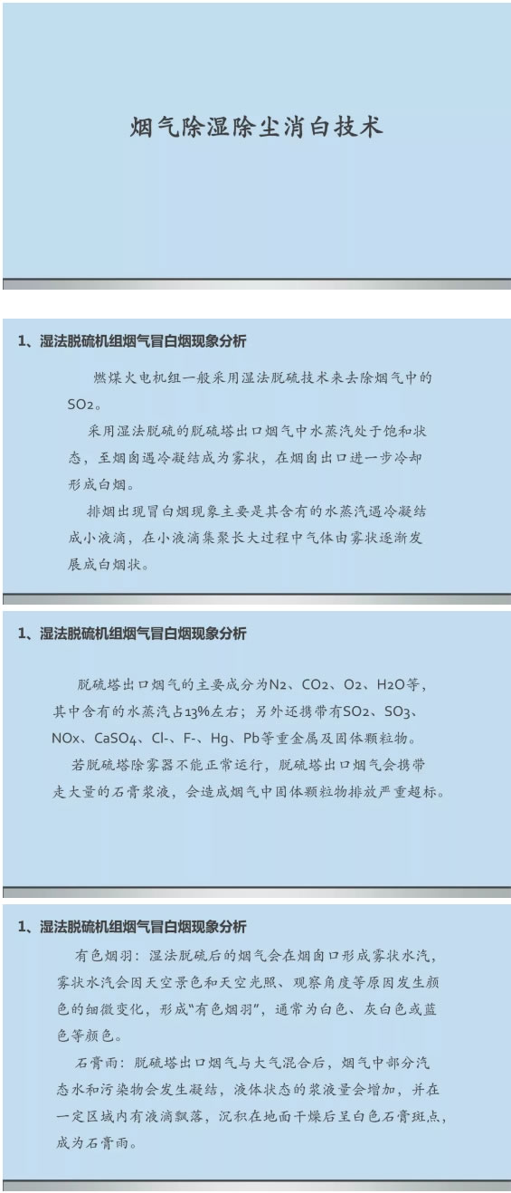 濕法脫硫機(jī)組煙氣冒白煙現(xiàn)象分析