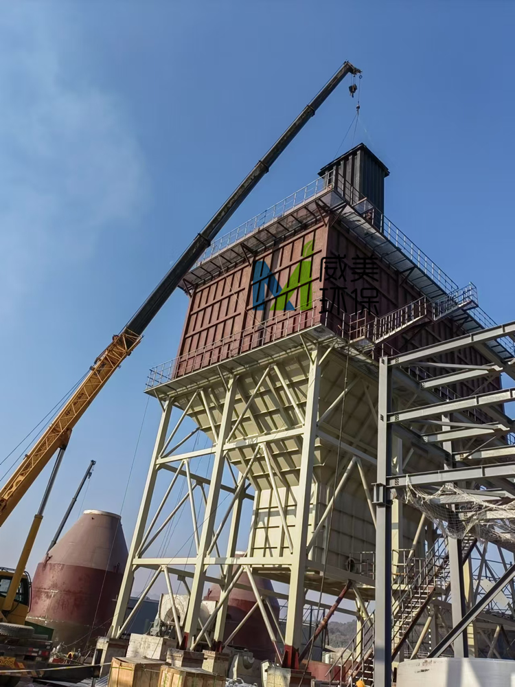 脫硫尾氣/黃磷尾氣濕電除塵器現(xiàn)場安裝實況