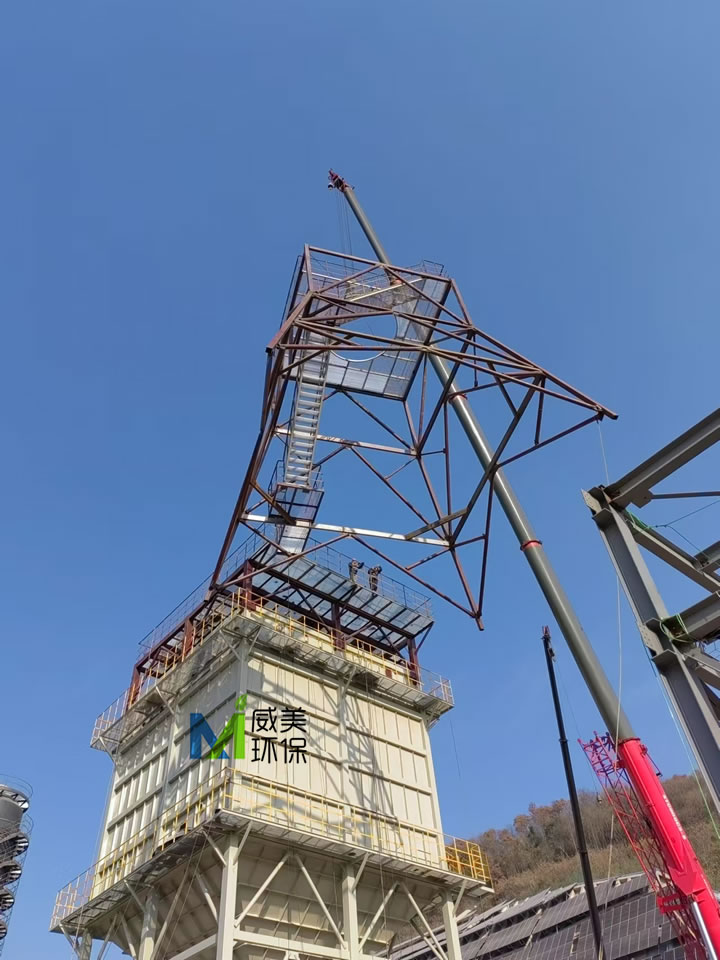 脫硫尾氣/黃磷尾氣濕電除塵器現(xiàn)場安裝實況